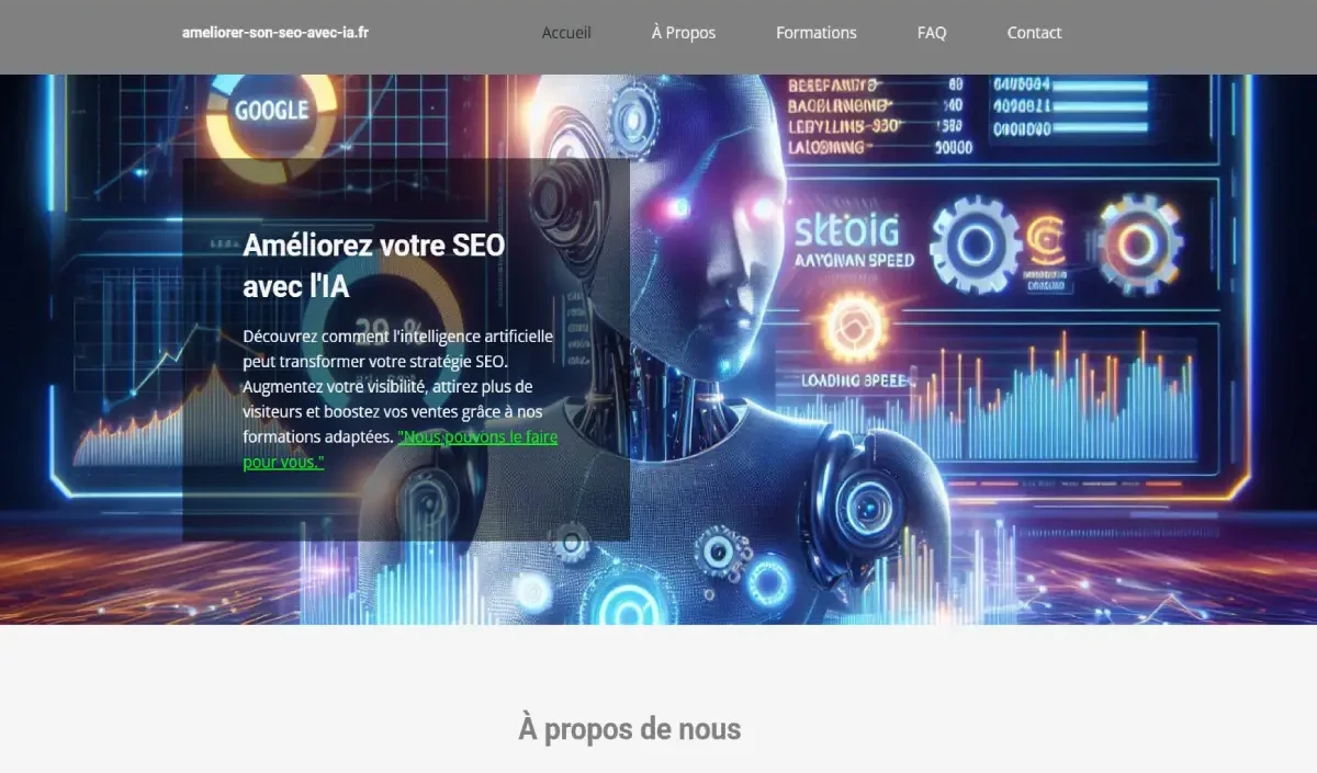 Aperçu du site Améliorer son SEO avec IA