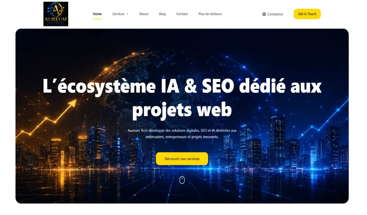 Aperçu du site Aureum Tech