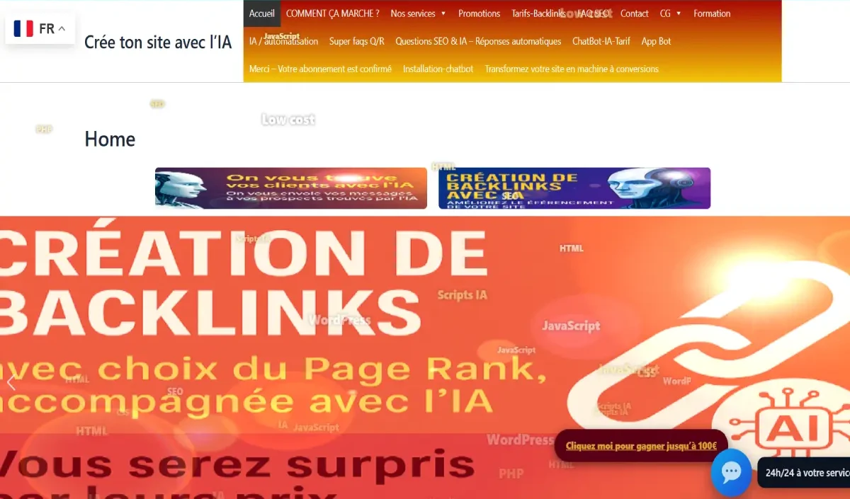 Aperçu du site Mon site avec IA
